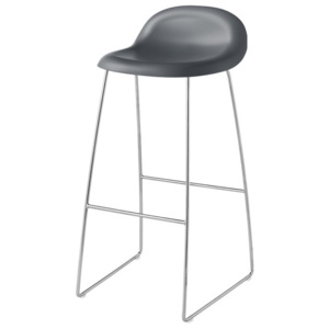 Gubi Barová stolička 3D Bar Stool, rainy grey/sledge base