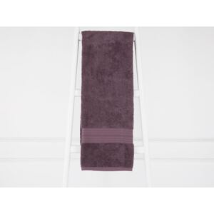 Fialový bavlnený uterák Emily, 70 × 140 cm