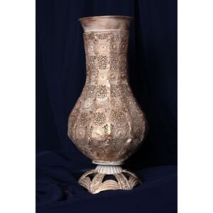 Kovová váza s niklovým povlakom (16x35cm) - moderný štýl
