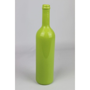 Zelená keramická váza v tvare fľaše 32cm