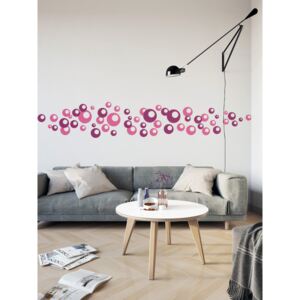 GLIX Bubliny dvojfarebné II. - nálepka na stenu Růžová 2 x 30 x 30 cm