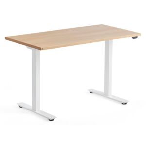 Výškovo nastaviteľný stôl Modulus, 1200x600 mm, biela, dub