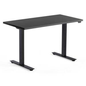 Výškovo nastaviteľný stôl Modulus, 1200x600 mm, čierna, čierna