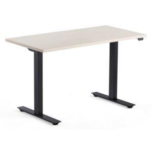 Výškovo nastaviteľný stôl Modulus, 1200x600 mm, čierna, breza