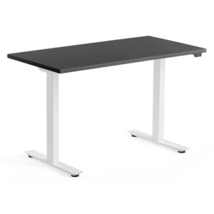 Výškovo nastaviteľný stôl Modulus, 1200x600 mm, biela, čierna