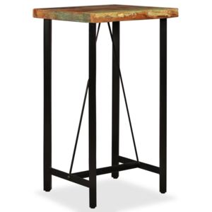 Barový stôl, masívne recyklované drevo, 60x60x107 cm