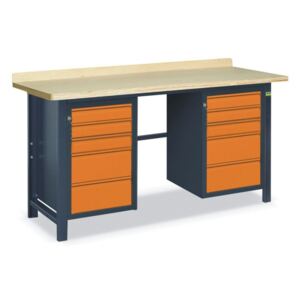 NABBI SS02L/HH pracovný stôl grafit / oranžová