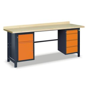 NABBI SS03L/BF pracovný stôl grafit / oranžová