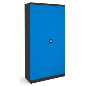 NABBI SB 1000 kovová kancelárska skriňa s nastaviteľnými policami grafit / modrá
