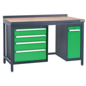NABBI PSS02D/L7L9 pracovný stôl grafit / zelená