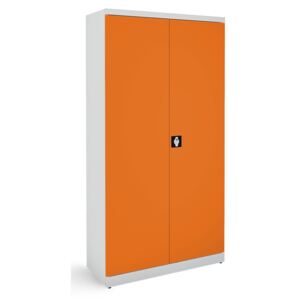 NABBI SB 1000 kovová kancelárska skriňa s nastaviteľnými policami svetlosivá / oranžová