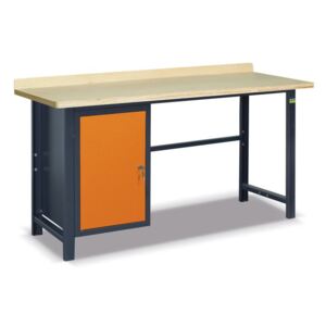 NABBI SS02L/A pracovný stôl grafit / oranžová