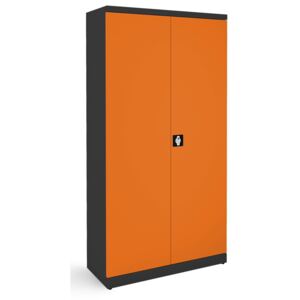 NABBI SB 1000 kovová kancelárska skriňa s nastaviteľnými policami grafit / oranžová