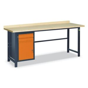 NABBI SS03L/C pracovný stôl grafit / oranžová