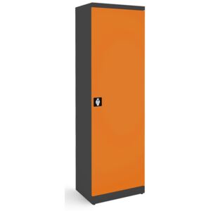 NABBI SB600 kovová kancelárska skriňa s nastaviteľnými policami grafit / oranžová