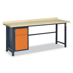 NABBI SS03L/B pracovný stôl grafit / oranžová
