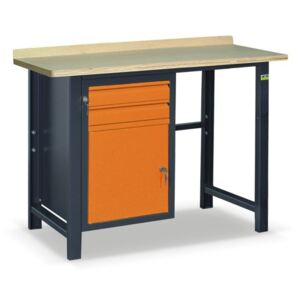 NABBI SS01L/C pracovný stôl grafit / oranžová