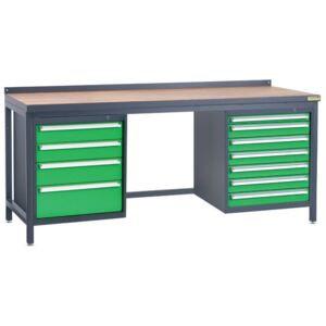 NABBI PSS03D/L7L8 pracovný stôl grafit / zelená