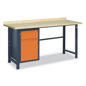 NABBI SS02L/B pracovný stôl grafit / oranžová