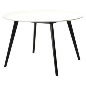 Biely jedálenský stôl s čiernymi nohami Furnhouse Life, Ø 120 cm