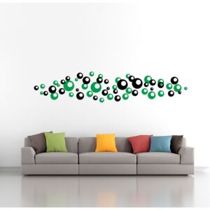 GLIX Bubliny dvojfarebné - nálepka na stenu Čierná a zelená 2 x 50 x 50 cm