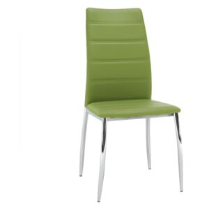 Jedálenská stolička, ekokoža zelená/chróm, DELA