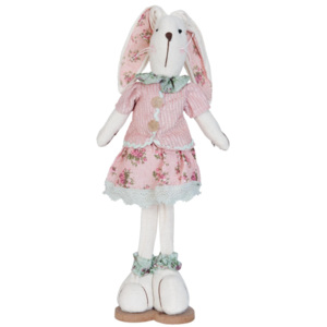 Dekorační růžový králíček - 12*7*40 cm
