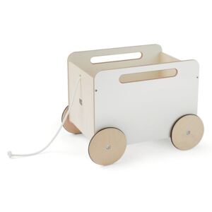 Drevený vozík na hračky OOH NOO - biely