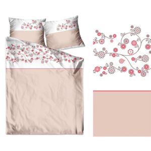 Bavlnené posteľné obliečky v púdrovo ružovej farbe Ružová