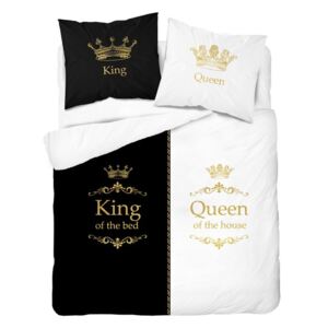 Luxusné bavlnené posteľné obliečky King & Queen Čierna