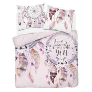 Okúzľujúce bavlnené posteľné obliečky s lapačom snov Ružová