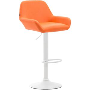 Barová stolička Braga ~ koženka, biela podnož Farba Oranžová