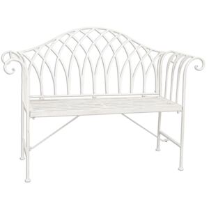 Biela kovová záhradné lavice bench - 128 * 44 * 93 cm