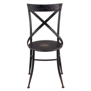 Kovová čierna stolička Retro s patinou - 41 * 41 * 88 cm