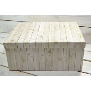 Ozdobná krabica s imitáciou dreva (35x27x15 cm) veľkosť