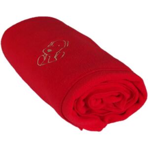 Detská flísová deka s psíčkom červena