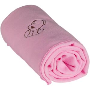 Detská flísová deka s psíčkom ružova