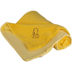 Detská deka žltá s psíkom fleece bavlna