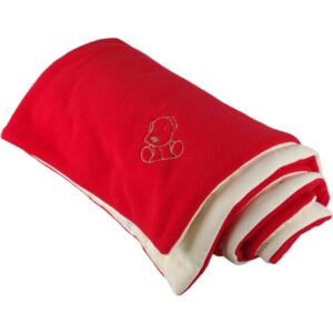Zateplená detská deka červeno smotanová
