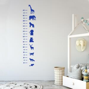 GLIX Detský meter - Zvieratá 1 - samolepka na stenu Modrá 25x120 cm