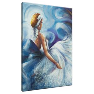 Ručne maľovaný obraz Modrá dáma počas tanca 70x100cm RM4856A_1AB