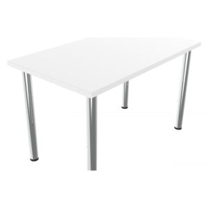 Jedálenský stôl 120 x 70 cm obdĺžnik rovné nohy - Alaska bílá