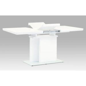 Jídelní stůl rozkládací 120+40x80 cm, vysoký lesk bílý HT-655 WT Autronic