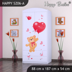 Detské skrine Happy Biela SZ06-A
