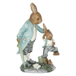 Veľkonočné dekorácie králika tahajícího králička za uši - 12 * 7 * 19 cm