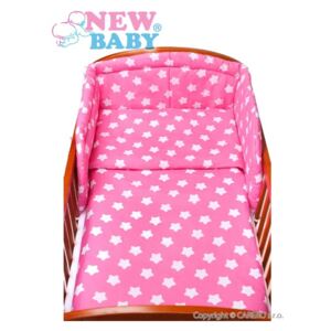 6-dielne posteľné obliečky New Baby 90/120 cm hviezdičky ružové