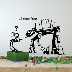 GLIX Banksy "I am your father" - nálepka na stenu Čierna 100 x 60 cm
