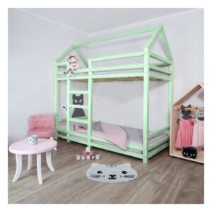 TWINY poschodová detská posteľ, Veľkosť 90 x 190 cm, Farba pastelová zelená