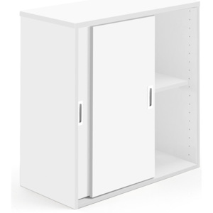 Kancelárska skriňa Modulus s posuvnými dverami, 800x800 mm, biela