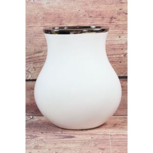 Keramická váza bielo-strieborná (v. 20 cm) veľkosť 120